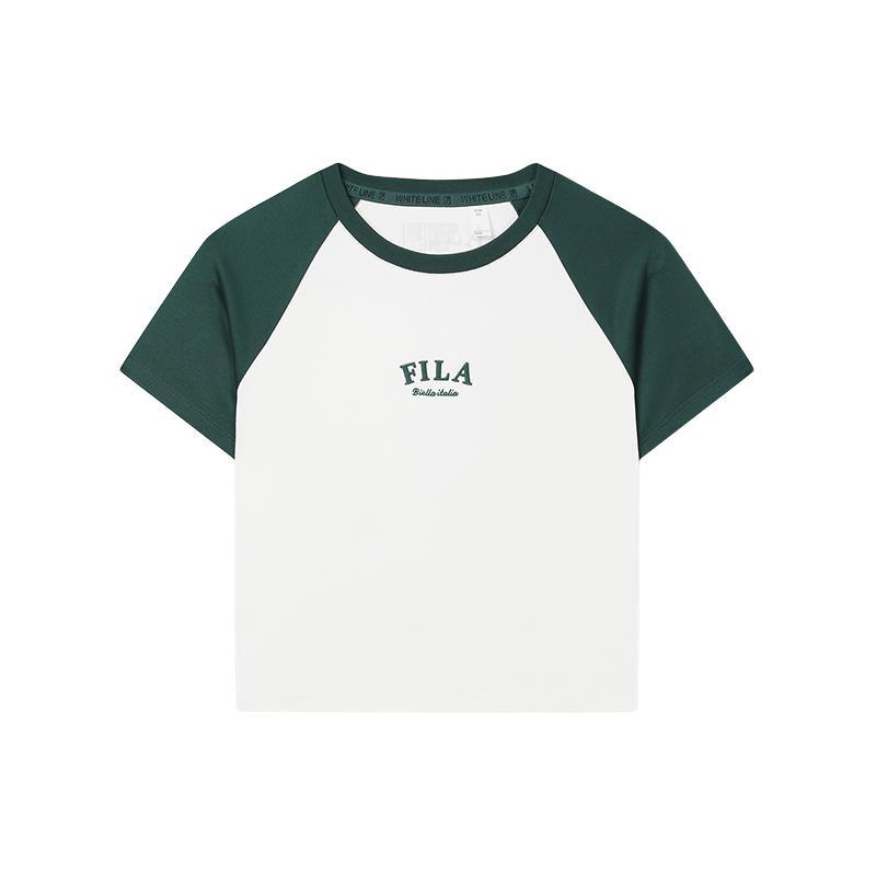 

New FILA Raglan Sleeve T Shirt Women s Cloud White F51W429101F-WT XS