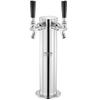 Kegerator Turm-Kit, Bier-Umrüstkit mit zwei Zapfhähnen, Edelstahl-Bierfass-Turmspender mit Doppelmanometer W21.8 Regler & S-System Fasskupplung