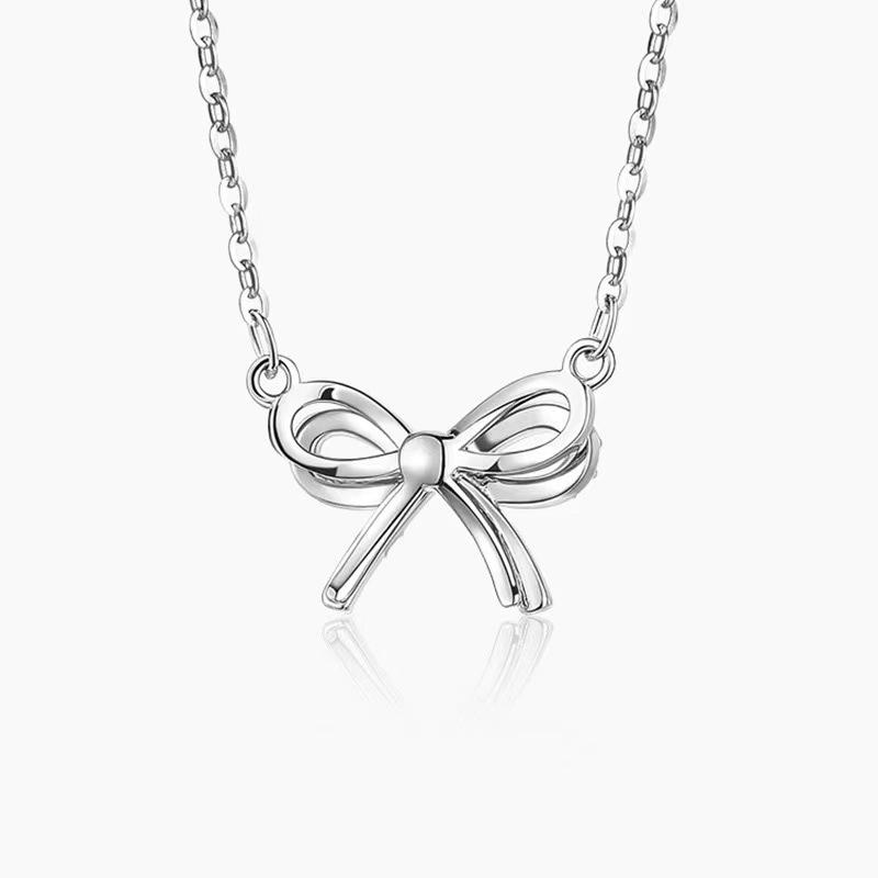 Bow Necklace Light Luxury Niche Design Sense New Year New Women's Collarbone Chain High-end