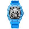 AI LANG Famous Brand Silicone Strap Skeleton Mechanical Watch Waterproof Luminous Fashion Automatic Hollow Watches