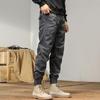 Men Cargo Pants Drawstring Elastic Waist Single Color Muti Pockets Comfortable Fit Ankle-banded Sport Trousers Streetwear Daily Wear Everyday
