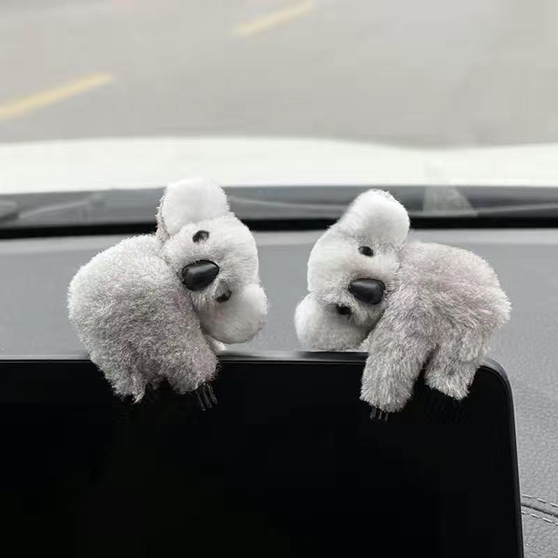 Peluche Mignon Koala Décoration Intérieure de Voiture Écran de Commande Rétroviseur Auto Décoration Clip pour Carte Pare-soleil Cadeau Accessoires de Voiture
