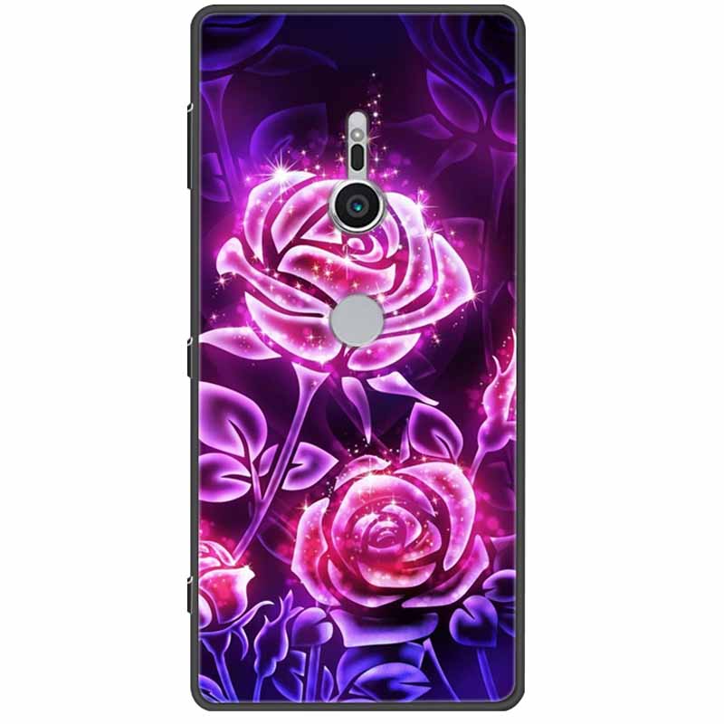 Cute Paint Cover For Sony Xperia XZ3 XZ2  XZ1 XA2 XA1 Ultra Plus Compact Premium Case Black Silicone TPU Coque Shockproof Capa