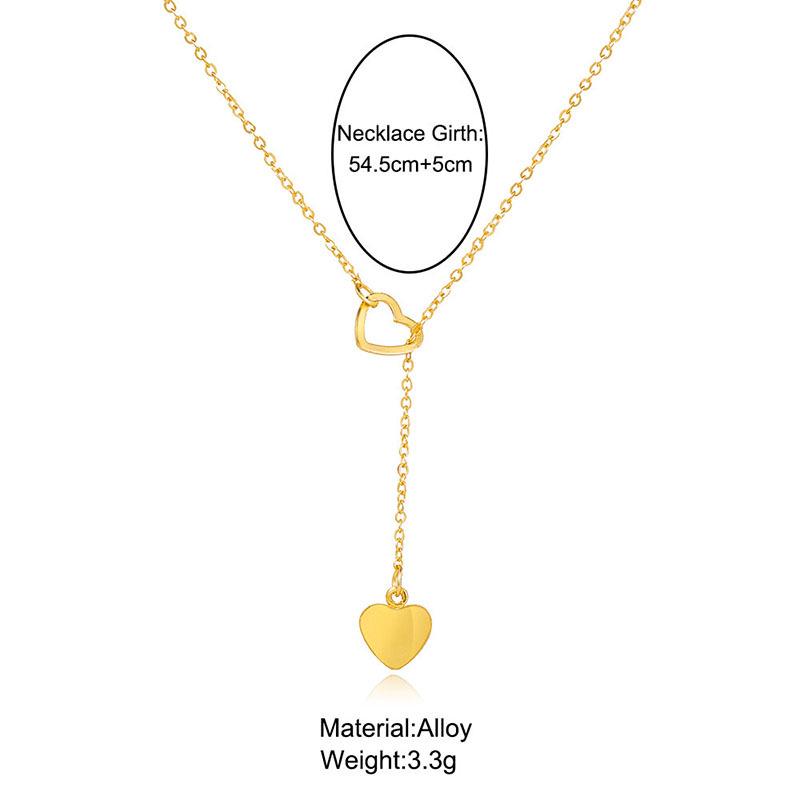 Trendy Heart Pendant Necklace - Elegant Hollow Love Design on a Simple Clavicle Chain