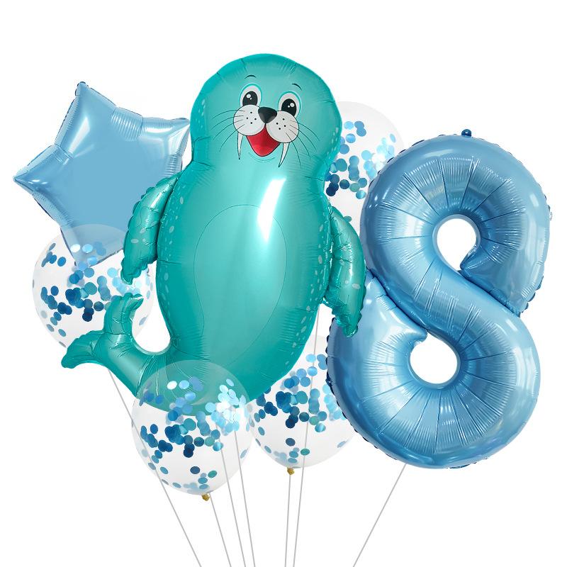 Lantern Fish Shark Whale Benny Crab Year Old Aluminum Film Balloon Digital Balloon Bundle