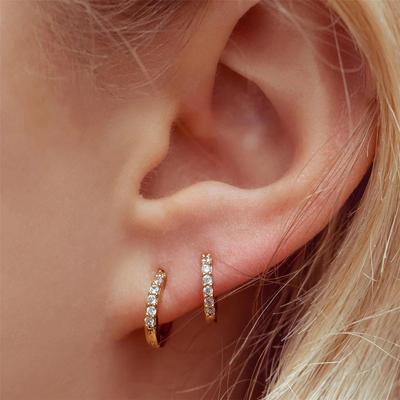 Accessoires, Modepersönlichkeit, einfache geometrische Ohrknochen, Frauen, runde Diamantohrringe, Ohrringe