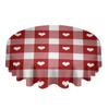 Valentine 'S Day Love Red Plaid Round Table Cloth Festival Dining Waterproof Tablecloth Table Cover For Wedding Party Decor