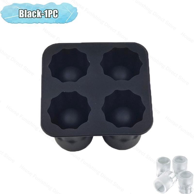 4 Cup Shape Silicone Ice Cube Mold Tray Summer Bar Party DIY Cold Drink Ice Compartment Mold Ice Cup Ice Cube Tray Kitchen Tool