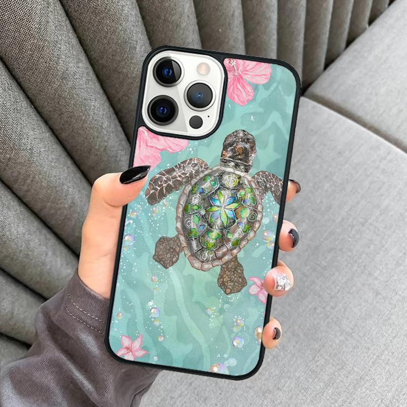 warming green turtles Phone Case For iPhone 17 Air 16 16e 15 13 14 Pro Max 11 12 Plus 2022 MAX Shell Cover coque