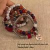 Vintage Bohemian Bodhi Seed Beaded Bracelet Set: Four-Piece Ethnic Style Hand Jewelry for Women