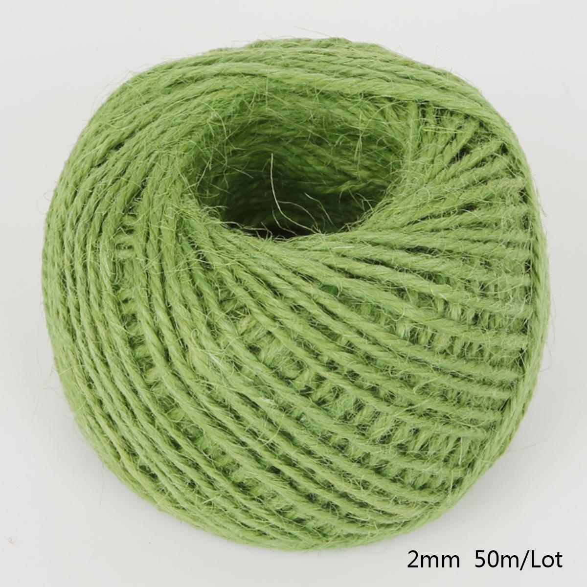 

50 метров джутовый шпагат, натуральный сизаль, 2 мм, деревенские бирки, обертка для свадебных украшений, витая веревка, шнур, товары для вечеринок оливковый