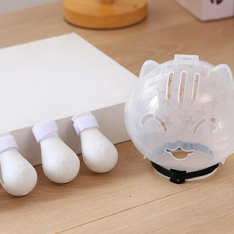 Comfortable Cats Muzzle Protective Space Helmet Prevents Licking Adjusting and Comfortable Head Cover for Pet Grooming