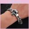 Herrenarmband aus Titanstahl mit Totenkopf im Vintage-Stil für modebewusste Männer