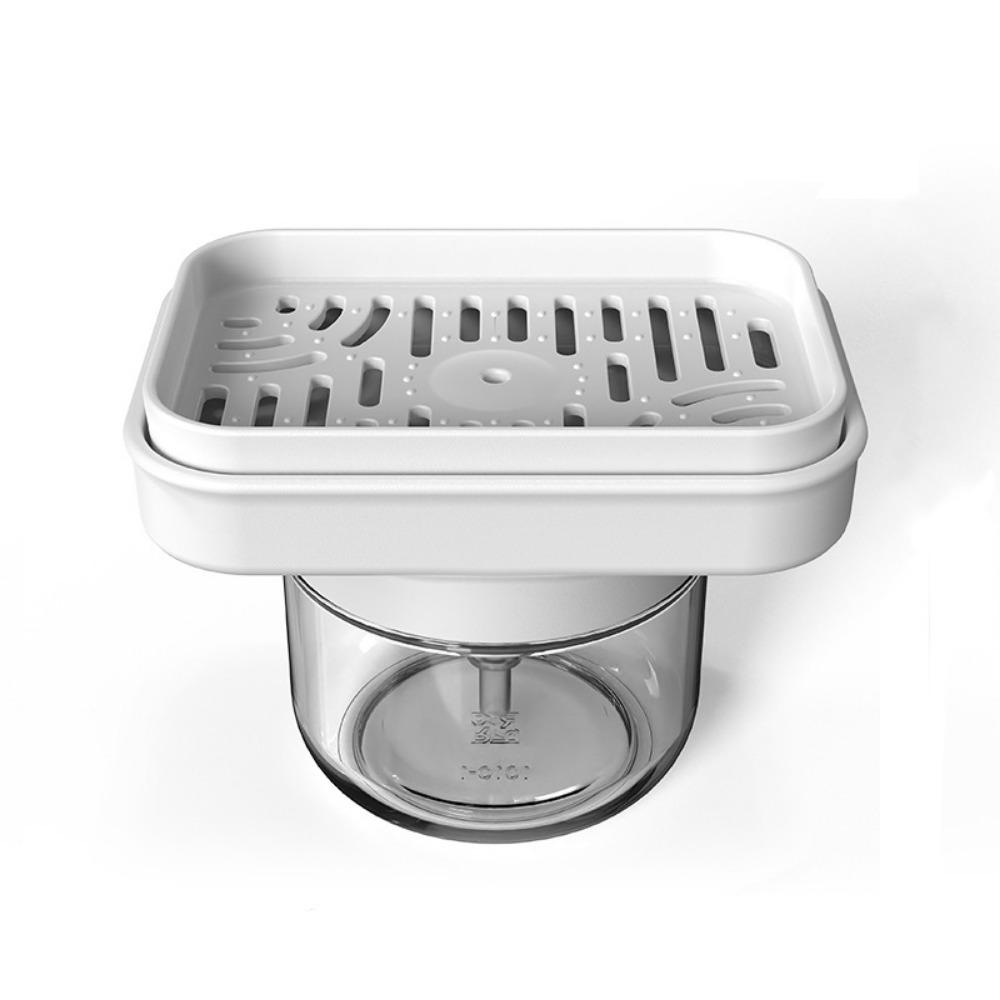 with Sponge Holder Kitchen Dish Soap Box Glass Press Type Soap Dispenser Laundry Room