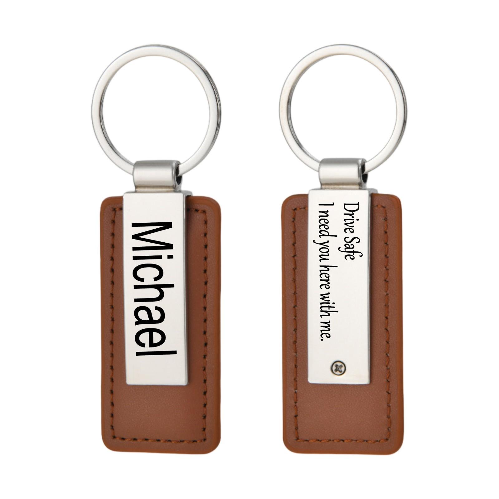 

Персонализированный кожаный брелок с гравировкой, брелок с именем и сообщением на заказ One Size коричневый