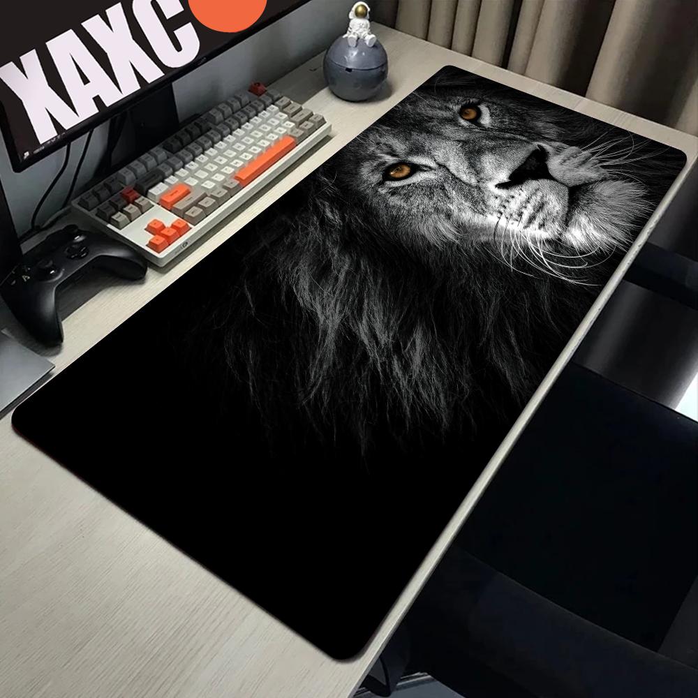 King Of Beasts Lion Mouse Pad xxxl Gamer Large Mouse Mat Natural inertial navigation system Rubber Desk Rug PC Desk Mats Design