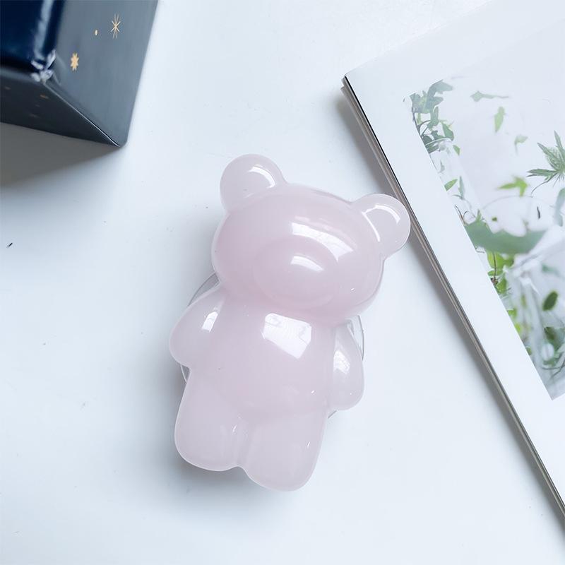 Epoxy Three-Dimensional Color Bear Mobile Phone Airbag Bracket Cute Transparent Paste Retractable Wind Ring Buckle