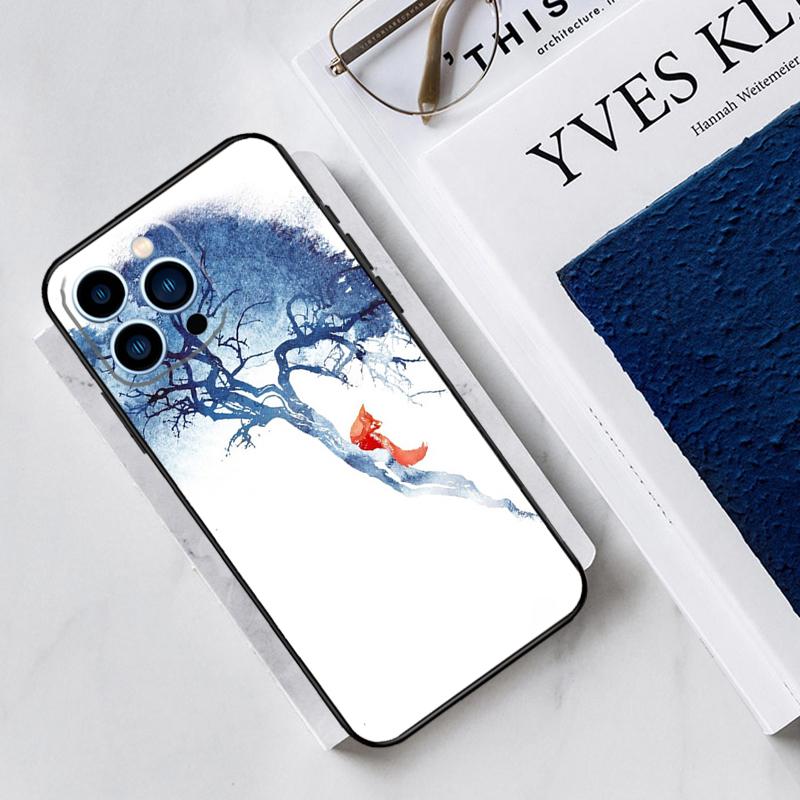 Watercolor Painting The Fox Case For iPhone 17 Air 15 14 11 16 Pro Max 12 13 Mini 15 16 Plus 16e Funda Silicone Cover