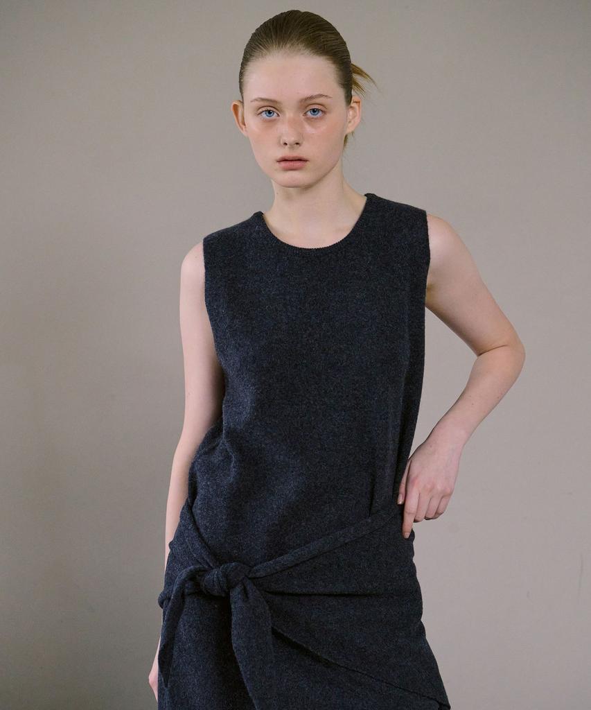 Awi Wool Knit Dress_Charcoal