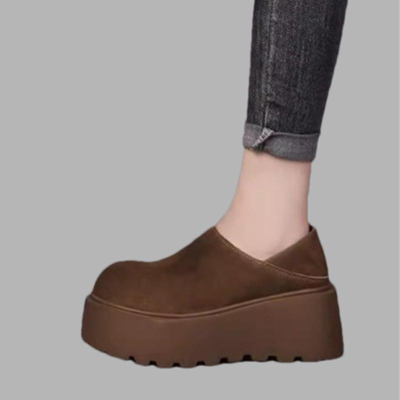 Fashion Women Suede Snow Boots Platform Flats Shoes Woman 2025 Trend Fashion Winter Cozy Walking New Ankle Motorcycle Boots Mujer Botas