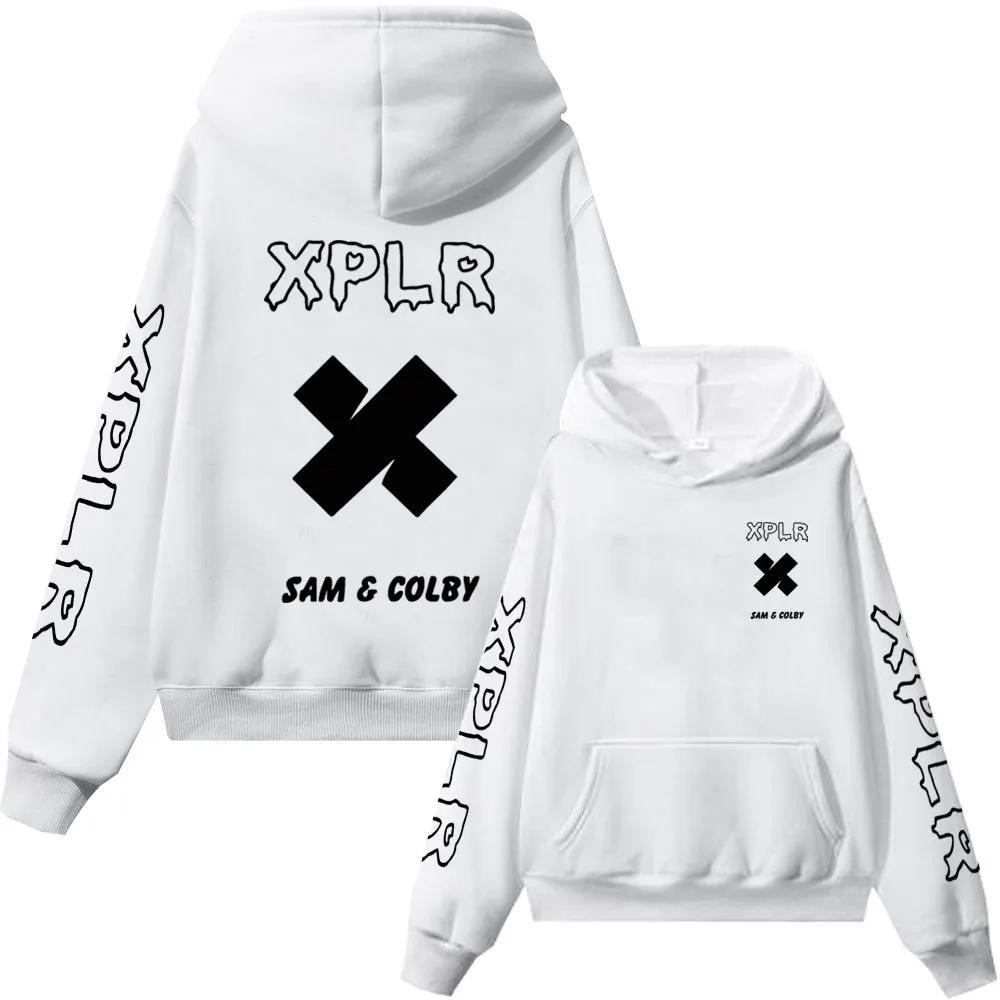 2025 nueva sudadera Xplr Sam and Colby Chainlink Merch ropa deportiva estampada en forma de corazón para hombre y mujer jersey de manga larga