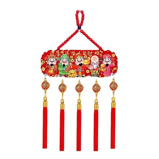 

Китайський Новорічний Декор 2026 Рік Коня Дверна Вивіска Традиційна Настінна Прикраса з Маленькими Дзвіночками для Свята Весни Домашній Офісний Декор E