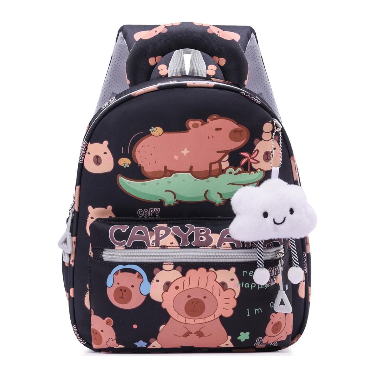 

Kindergarten schoolbag new cute baby backpack large capacity cartoon children s backpack Without pendant чорний