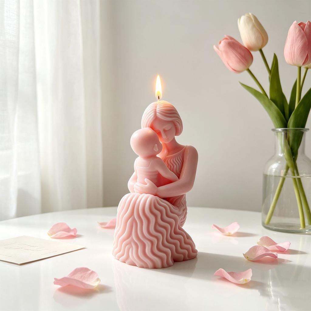 3D Mother and Baby Hug Silicone Mold Handmade Aromatherapy Candle Plaster Figurine Mold for Home Decor Craft