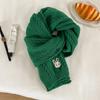 New flower solid color soft waxy knitted wool scarf female autumn and winter student versatile warm scarf