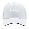 Heartbeat Note Print Baseball Cap  Black Casual Outdoor Fishing  Travel Hat with  Machine Washabl Sandwich Baseball Cap