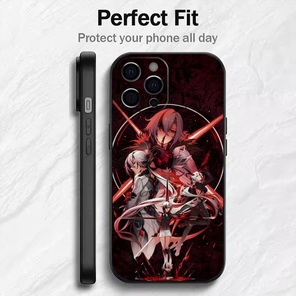 G-GenshinS The Knave  A-Arlecchino-oES Phone Case For iPhone17,16,15,14,13,12 Plus,Max Soft Silicone Black Cover