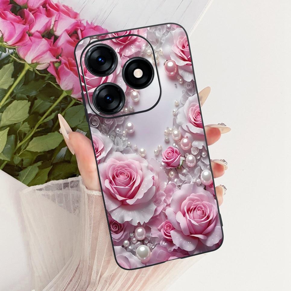 Für Tecno Spark 10 10C 10 Pro 4G KI7 KI5m Handyhülle Bunte Schmetterlingsblume Damen Girly Weiche Silikonhülle Mattes Rückcover