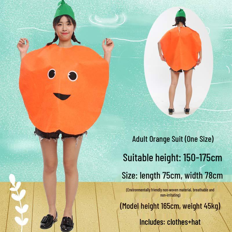 

Экологичный костюм ручной работы «Фрукты и овощи» для взрослых для дневных выступлений One Size