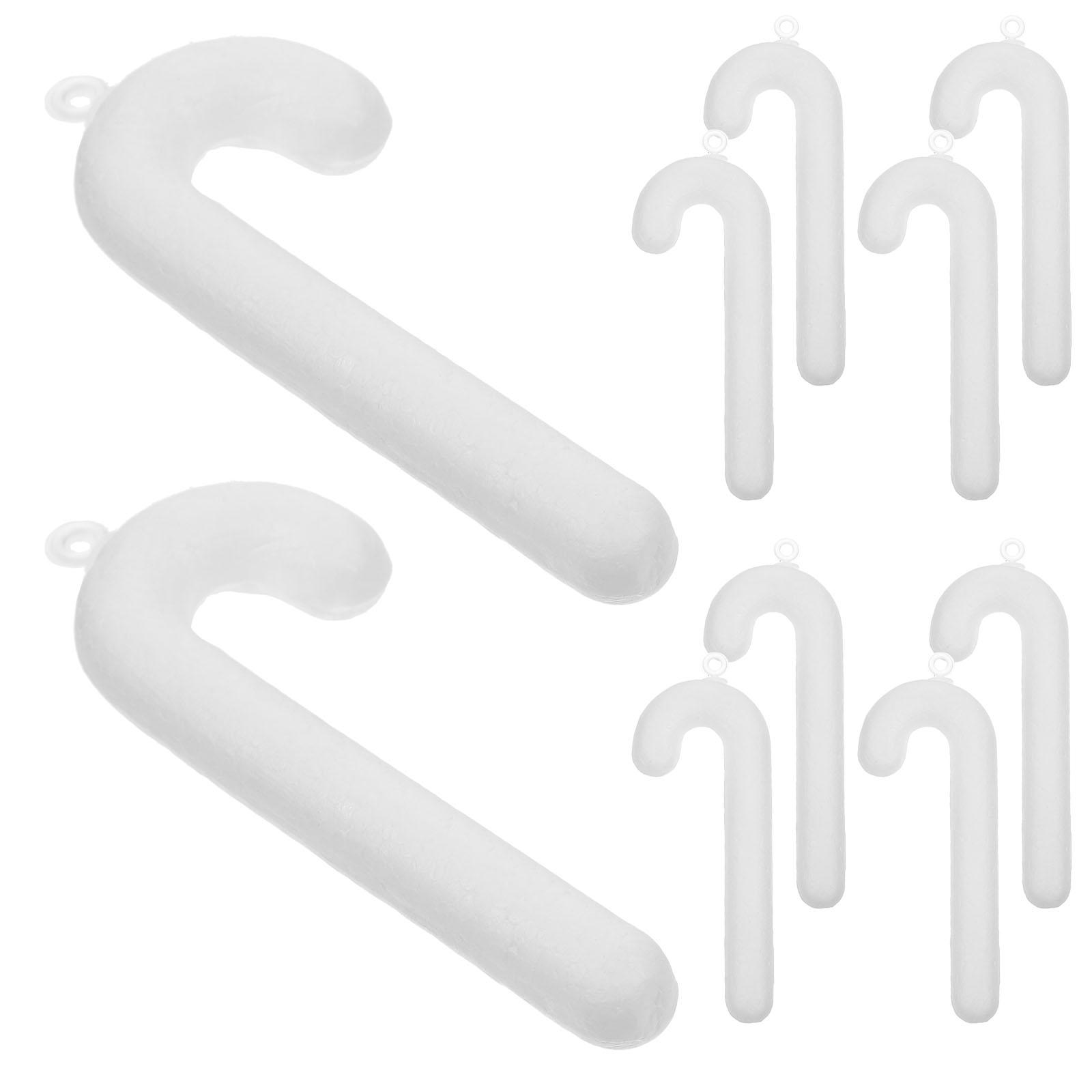 

10 Pcs Christmas naments Foam Candy Cane Hanging Crutches Xmas Adornments Tree Decorations Craft Foam Art Supplies Premium белый
