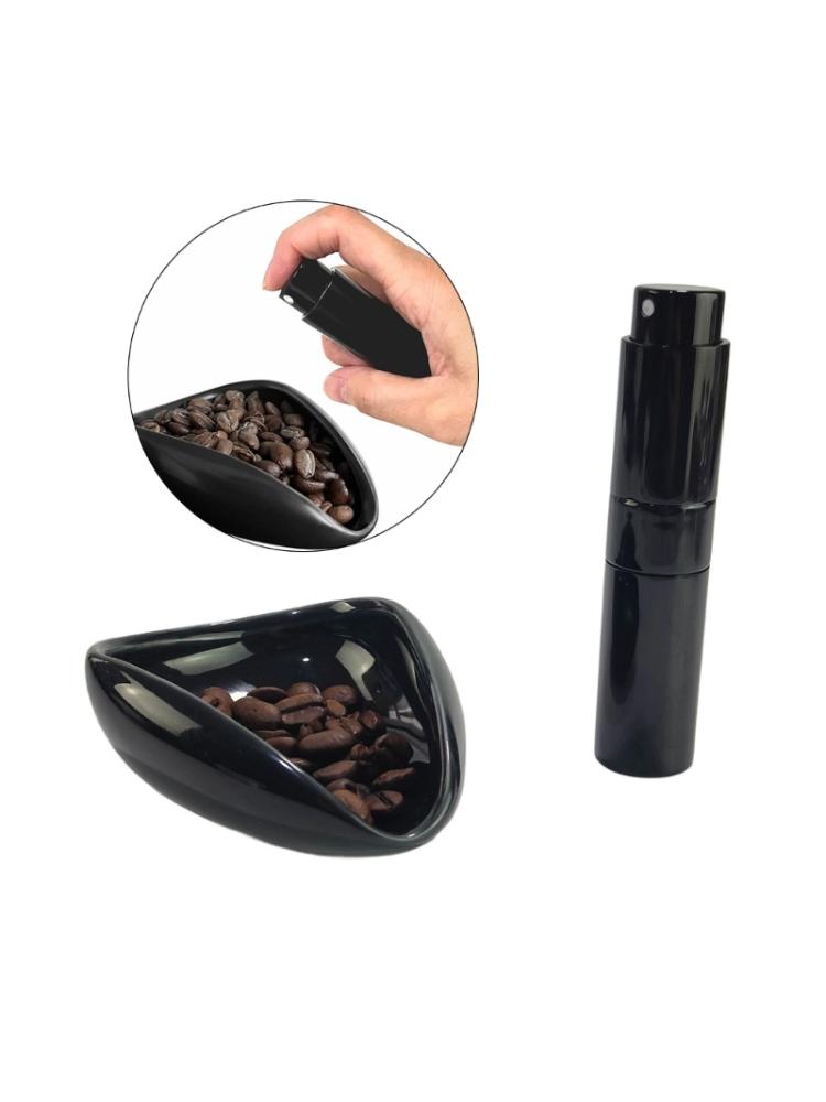 Convenient Coffee Dosing Set Ceramic Cup Trays Plastic Spray Bottle Coffee Brewing Supplies Perfect for Precise Brewing