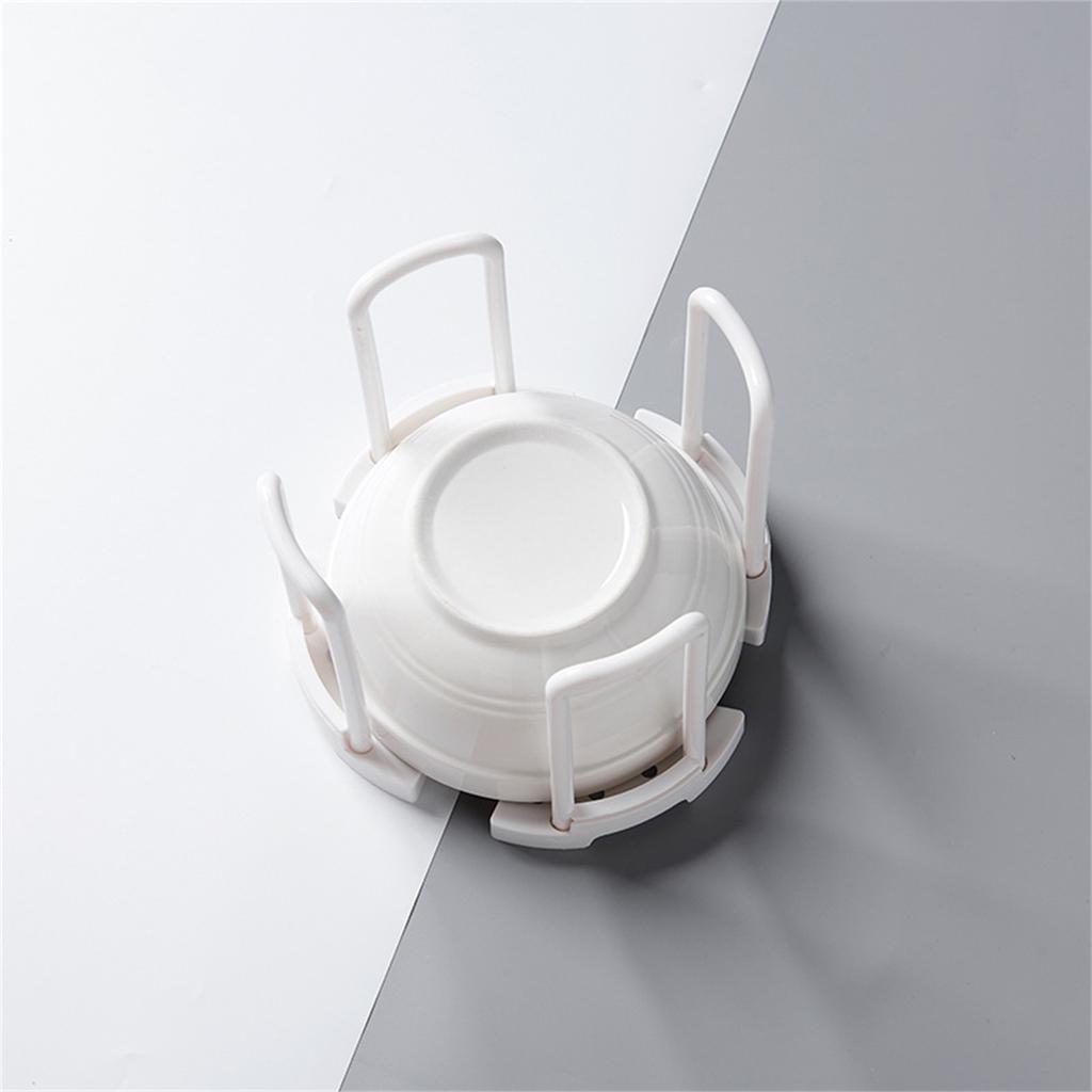 Retractable Bowl Rack Plastic Plain Simple Draining Storage Rack for Kitchen Chopsticks White