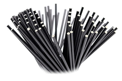 Black Paper Straws 10 Pcs