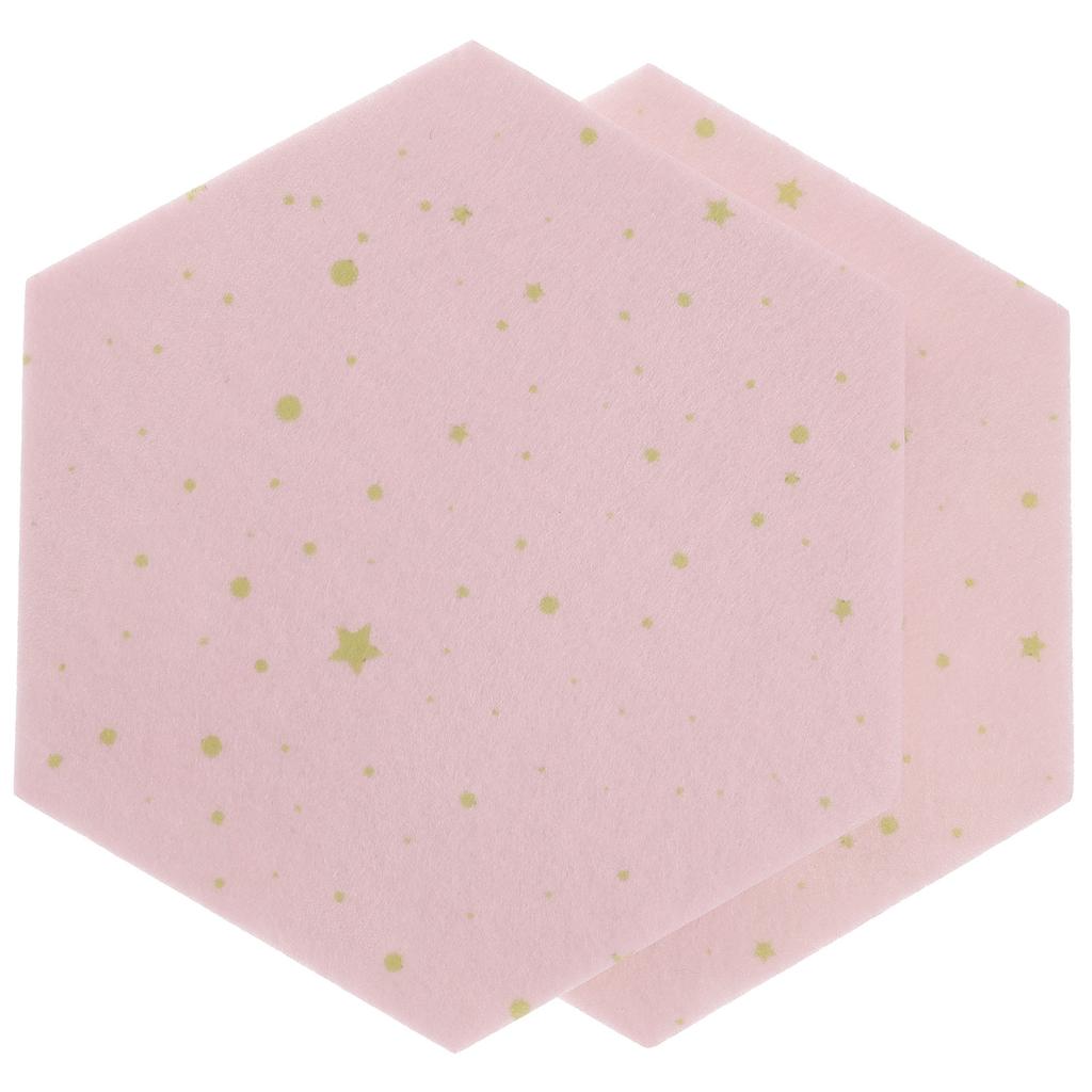 2Pcs Hexagon Felt Wall Stickers Self Adhesive Felt Memo Boards for Home Office Kitchen Wall Photo Display Note Board