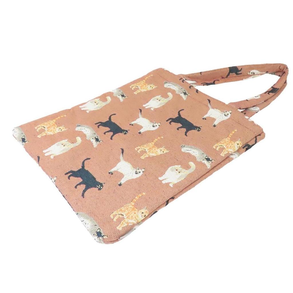 Friends Hill toridori Gallery Gussetless Tote Bag, Many Cats, Orange, BW-102-333