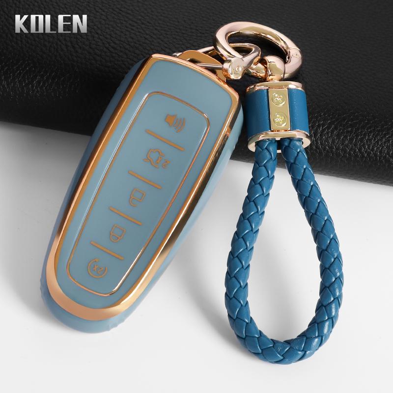 Tpu Car Key Case Cover Shell Fob For Ford Focus Edge Explorer Expedition C-Max Escape Flex Key Protection Accessories Keychain