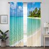 2pc   Curtain Crystal clear turquoise waters   sandy beaches   lush palm trees   bright blue skies   a peaceful paradise Versatile
