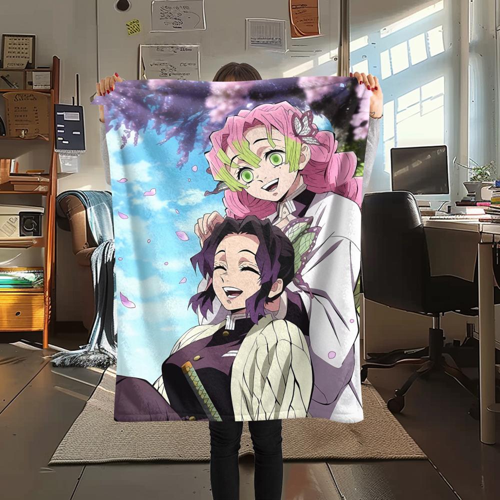 Shinobu Kocho Print Flannel Blanket,High quality Comfortable for All Seasons,Home Decor,Warmth and Comfort,Perfect for Christmas Gifts