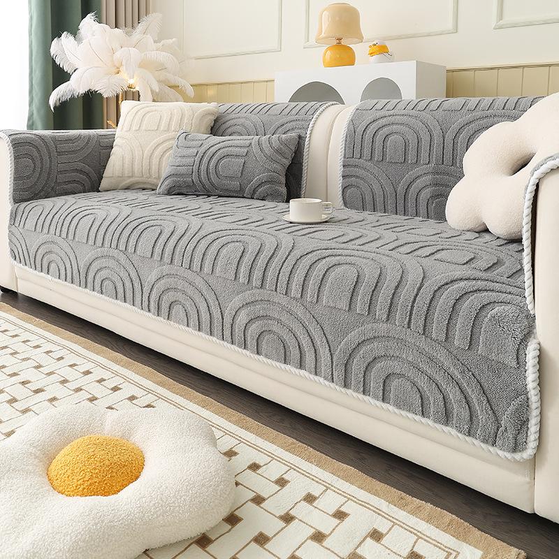 Plush Sofa Cushion, Thickened Plush Sofa Cover, Noble Consort Full Coverage Sofa Towel, Full Coverage Fabric, All Season Universal Seat Cushion