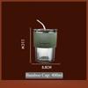 Glass Sipper Cups Reusable Spill-Proof Drinking Cups with Lid Straw for Birthday Party Travel Xmas Juice Mug Water Bottle Cups