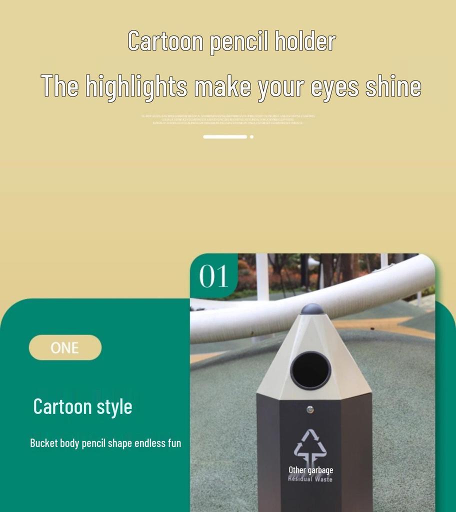 Cartoon Creative Outdoor Kindergarten Playground Trash Bin