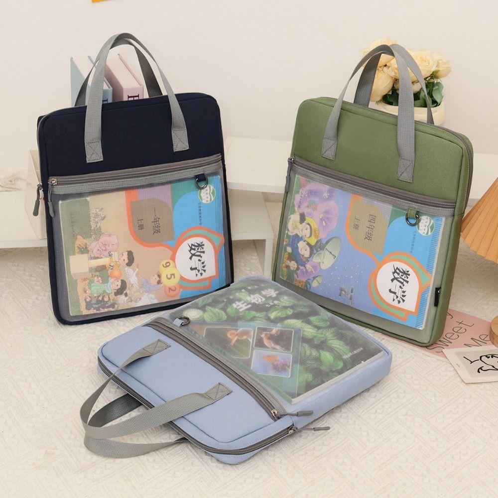 Multifunctional Zipper Pouch Bag A4 Document Bag New Data Storage Bag  School Office Supplies