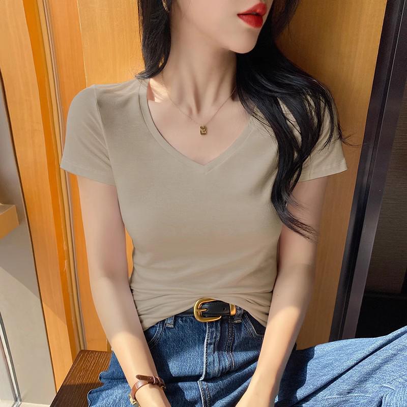 Dam sommar modal is-silke kortärmad rundhals t-shirt