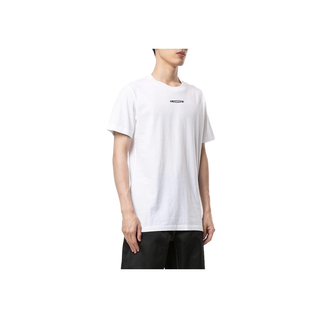 Off-White FW20 Workers Pattern Crew Neck Short Sleeve T-Shirt Men Tops White OMAA027E20JER0210110