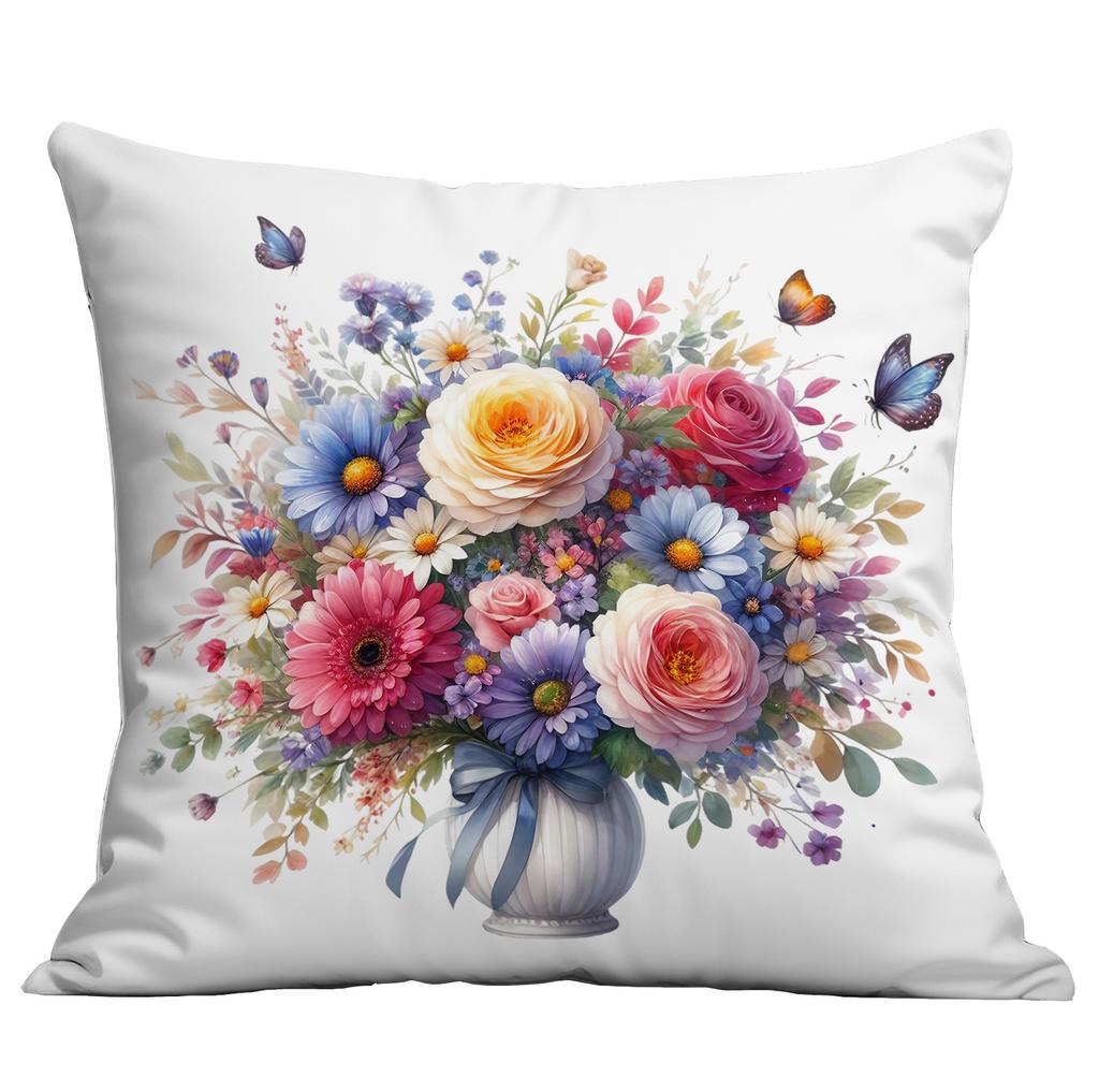 Ny Morsdag Blomma Kuddfodral Festlig Hem Vardagsrum Soffa Kudde Kuddfodral Dekoration