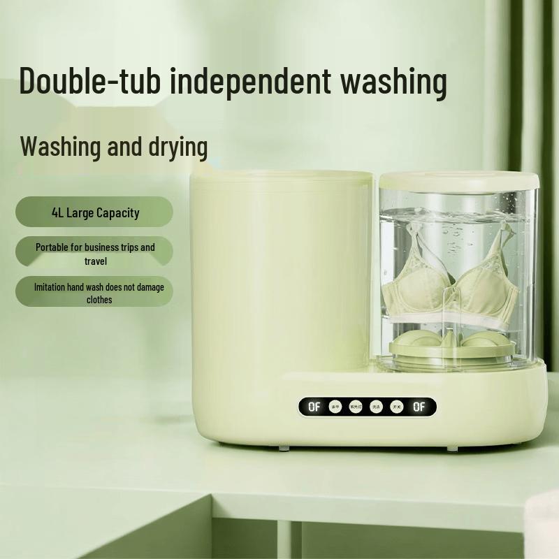 ZISIZ Portable Dual-Tub Mini Washer with Dryer for Delicates